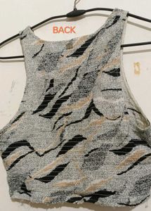Patterned Crop Tank Top