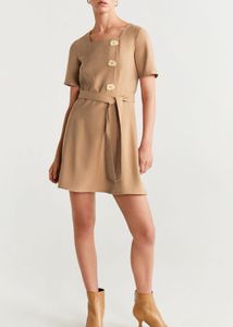 Mango Beige A-Line Dress