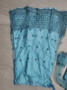 Blue Embellished Lehenga Set