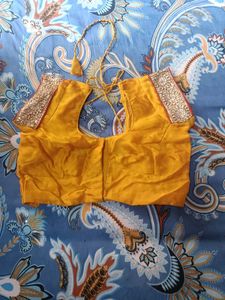 Gold Embellished Saree with Blouse