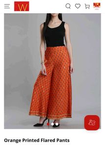 Wishful (W for Woman) Orange Printed Palazzo