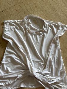 White Gym Wear Which Has Knot