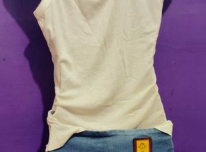 White Tank with Open Sleeve Cardigan