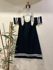 Striped Cold Shoulder Dress