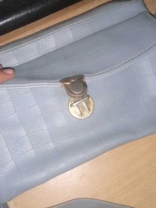 Blue Leather Handbag