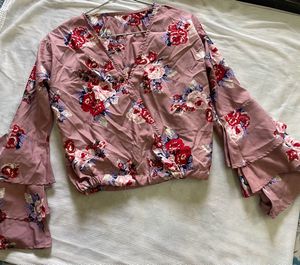 Floral Bell Sleeve Blouse