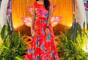Red Floral Gown