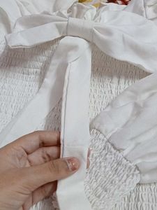 White Bow Tie Top