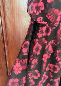 Floral Print Black and Pink Dress