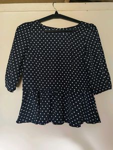 Polka Dot Peplum Top