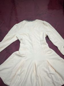 Cream Dress with Black Trim