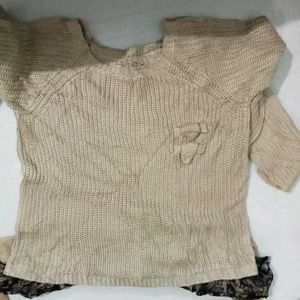 Lace Trim Knit Sweater Top