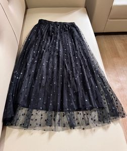 black Polka Dot Tulle Skirt
