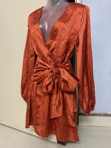 Pintrest Coral One Piece With Balloon Sleeves