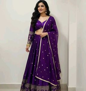 Elegant Purple Lehenga Choli Set