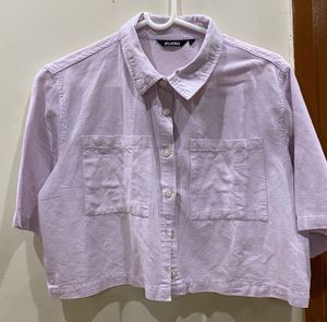 Lilac Zudio Cropped Shirt