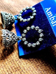 Silver Jhumka Earrings
