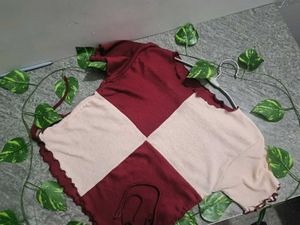 Stylish Burgundy Crop Top