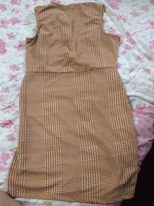 V neck checkered pinaafore dress