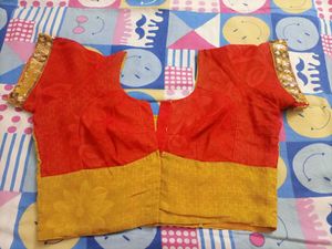 Red-Yellow ♥️ 💛 Embroidered Saree