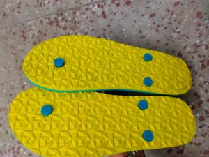 Blue Floral Flip Flops