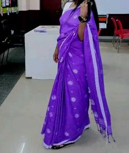 Elegant Purple Saree with white blouse bust 36