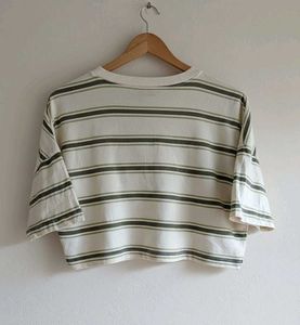 Striped Aloha Crop Top