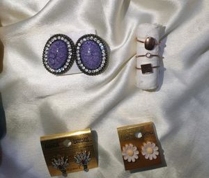 Combo Of Scrunchies,earrings,rings And Pen