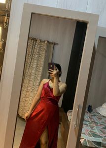 Pretty Satin Party Slit Dress🎀❤️💗