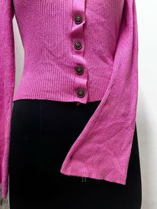 Pink Flared Sleeve Top