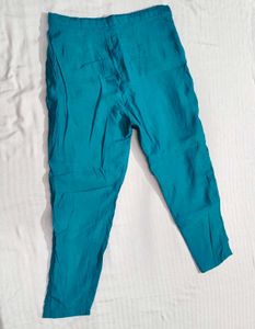 Women Teal Blue Sequence Chanderi Cotton Suit Set