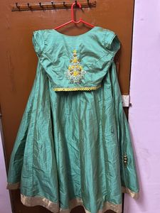 Green Silk Lehenga Skirt