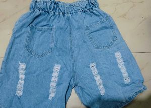 Ripped Denim Shorts