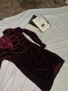 Burgundy Velvet Dress