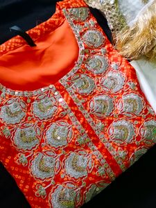 🧡Zari Work Kurta With Trouser &amp; Dupatta🧡