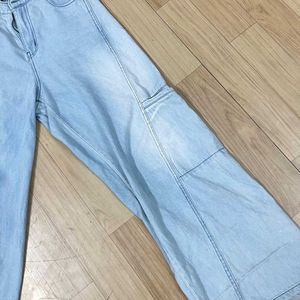 Denim White Washed Jeans Women.