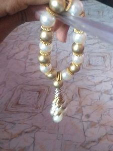 Pearl &amp; Gold Beaded Bracelet