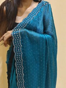 Hot Bollywood Silk Blend Saree With Free Petticoat