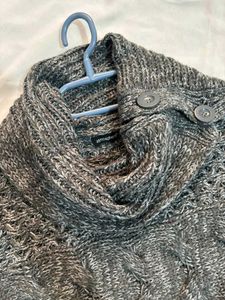 🎁Buy1 Get1 Free TurtleNeck Grey Crochet Sweater (