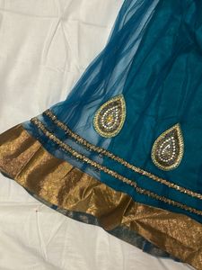 Aqua Blue Suit Set with Dupatta