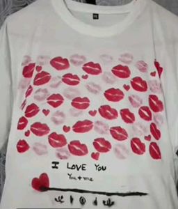 Couple T Shirt Handmade Print