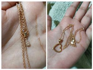 Giva Rose Gold Line Heart Pendant With Box Chain