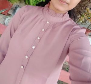 Pink High Neck Formal Top.