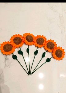 Pack Of 6 Crochet Sunflowers