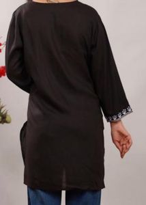 Elegant Black Embroidered Kurti