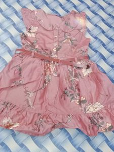 Cute Green Floral Dress Set