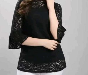 Fabric Net Black Colour Top