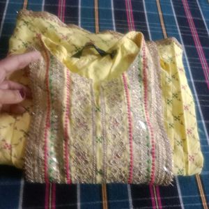 Yellow Nyra Cut Kurta