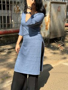 Elegant Blue chikankari Kurta