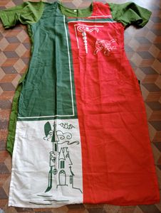 New Style Multi Colour Silk Printed Kurti